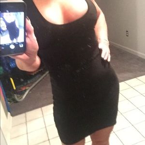 BCBG Maxazria black dress.